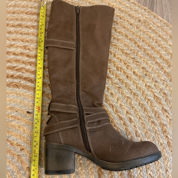 MIA Brown Sabato Belted Knee High Moto Boots. - Picture 9 of 11